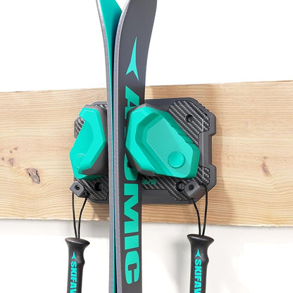Ski & Snowboard Wall Rack for Garage Wall Fits Any Ski/board, Ski Wall Mount by SkifavsSkiWallMount