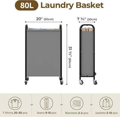 GRANNY SAYS 80L Laundry Hamper, Slim Laundry Basket - Image 2