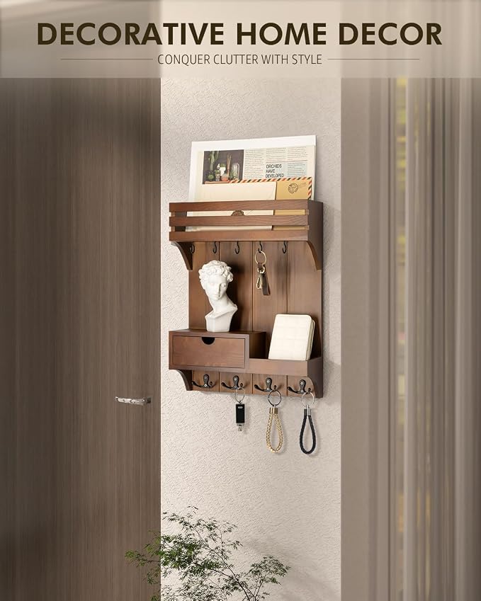 Rebee Vision Farmhouse Key Holder Wall Mount – Decorative Mail Organizer - Image 3