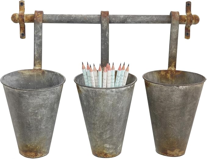 Creative Co-Op Antiqued Metal Wall Rack - Image 2