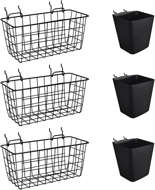 Pegboard Basket Organizers, Peg Board Large Baskets Hooks Bins Cups Tool by GCORE