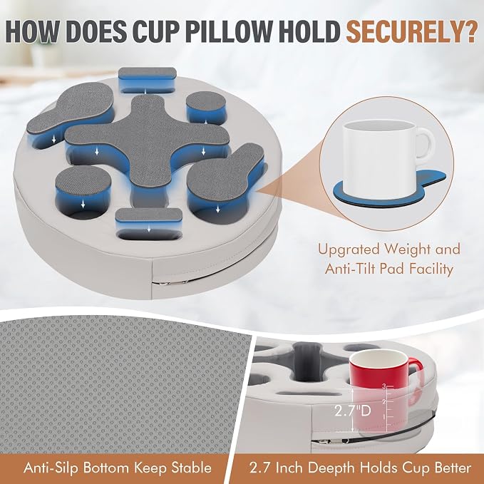 INNO STAGE Couch Cup Holder Pillow- -Sofa Cup Holder | Couch Caddy Drinks - Image 3