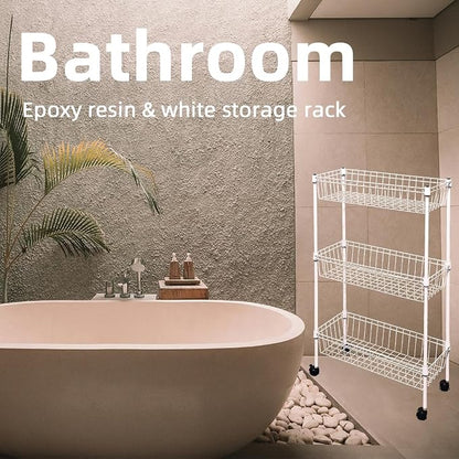 NSF white 3-layer storage rack, refrigerator crevice rack, washing machine - Image 4