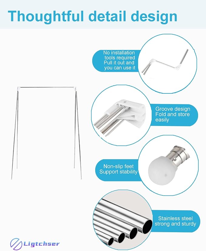 Ligtchser Portable Travel Garment Rack, Folding Clothes Rack - Image 6
