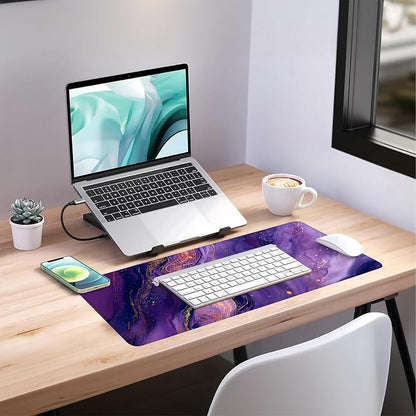 Purple Gaming Mouse Pad 31.5"x11.8"Desk Mat Anti-Slip Rubber Base & Durable - Image 7