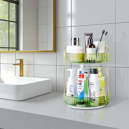 360 Rotating Makeup Organizer, 2 Tier Lazy Susan Bathroom Counter Organizer - Image 8