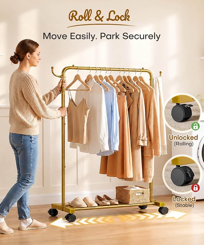 Homde Rolling Clothes Rack - Image 5