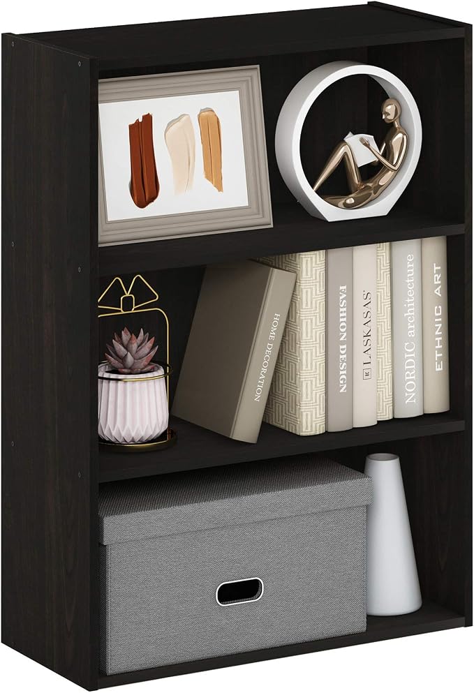 Furinno PASIR Book Shelf, 3-Tier Bookshelf, Storage Shelves Bookcase, 9.7 x by Furinno-FitsYourSpaceFitsYourBudget