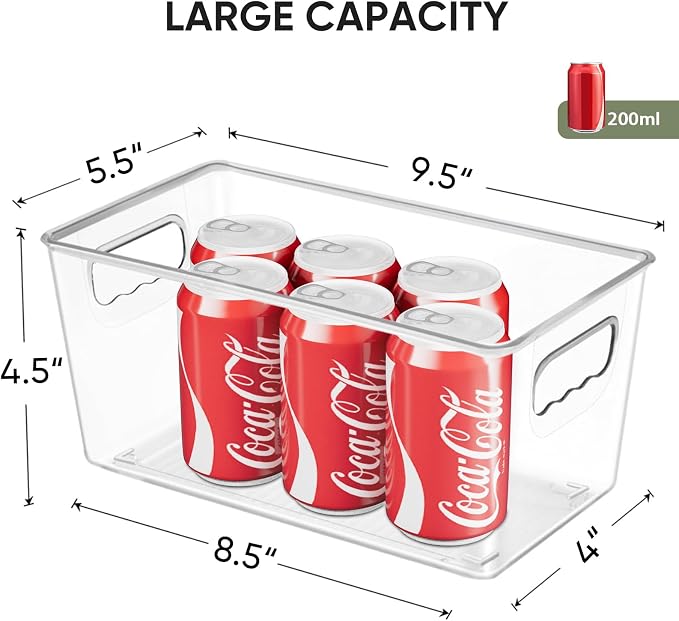 BALEINE Clear Plastic Storage Bins, Pantry Organization, BPA Free Stackable - Image 3