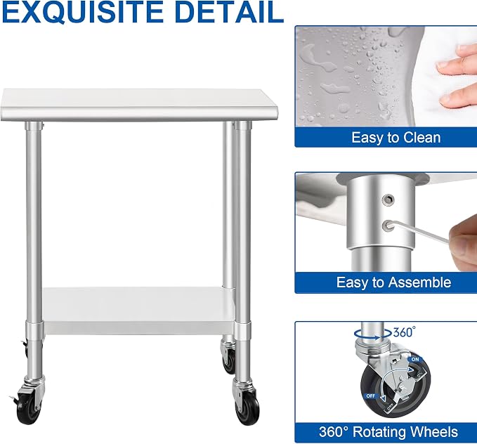 HARDURA Stainless Steel Commercial Table Prep & Work Table - Image 6
