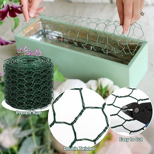 Floral Wire Netting, 4 x 394 Inch Flower Mesh Netting, Chicken Wire - Image 3