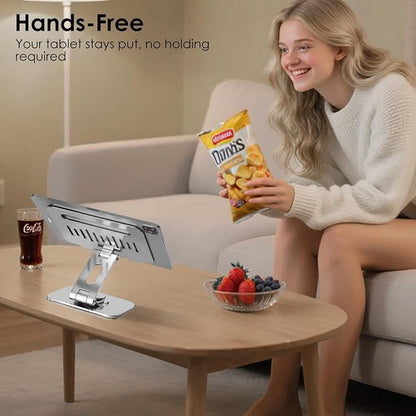 Tablet Stand for Desk, 360° Swivel for iPad Holder, Aluminum Adjustable Tablet - Image 8