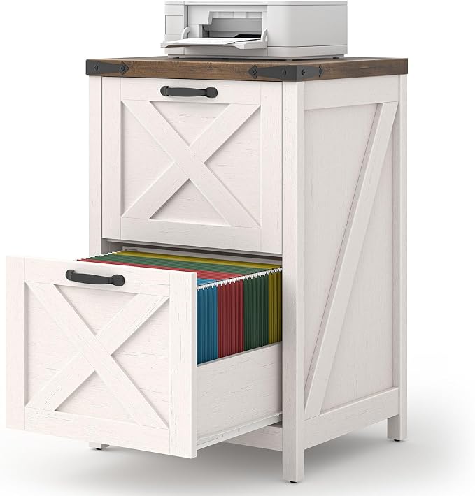 Farmhouse File Cabinet with 2 Drawers by Halitaa