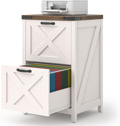 Farmhouse File Cabinet with 2 Drawers by Halitaa