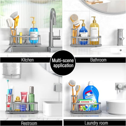 Kitchen Sink Organizer with Sponge Holder & Brush Holder - Image 6