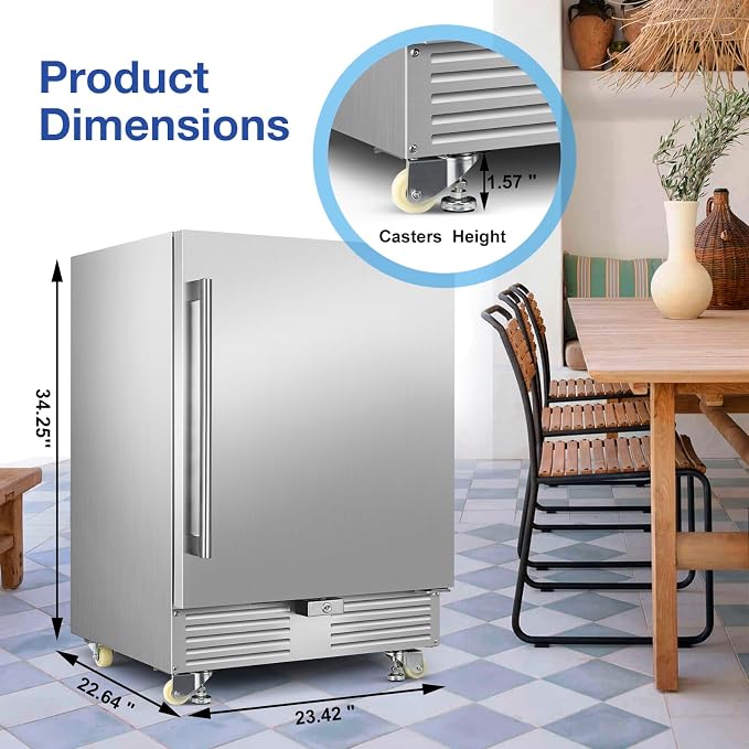 Outdoor Refrigerator 24 Inch, Undercounter Beverage Fridge - Image 9