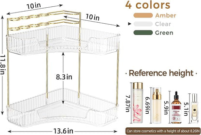 BEFSOP Corner Bathroom Counter Organizer, Upgraded 2-Tier Makeup Organizer - Image 2