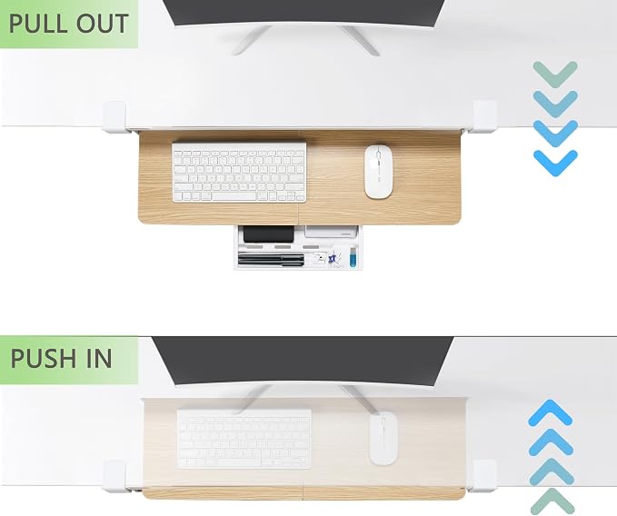 ETHU Keyboard Tray Under Desk, 26.77" X 11.81" Large Size Keyboard Tray - Image 5