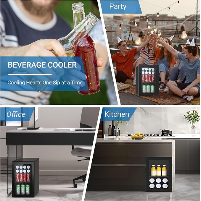 Compact Freestanding Beverage Refrigerator, 25 Can/0.95 Cubic Feet Mini Fridge - Image 6