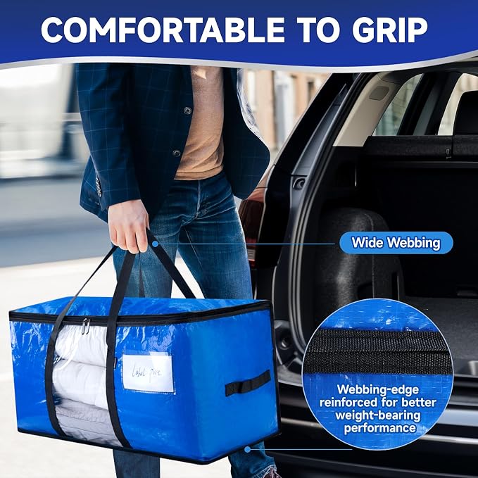 CONGREGATE 8-Pack Heavy Duty Moving Bags, 28.7"x13.7"x15" | Zippers and Handles - Image 9