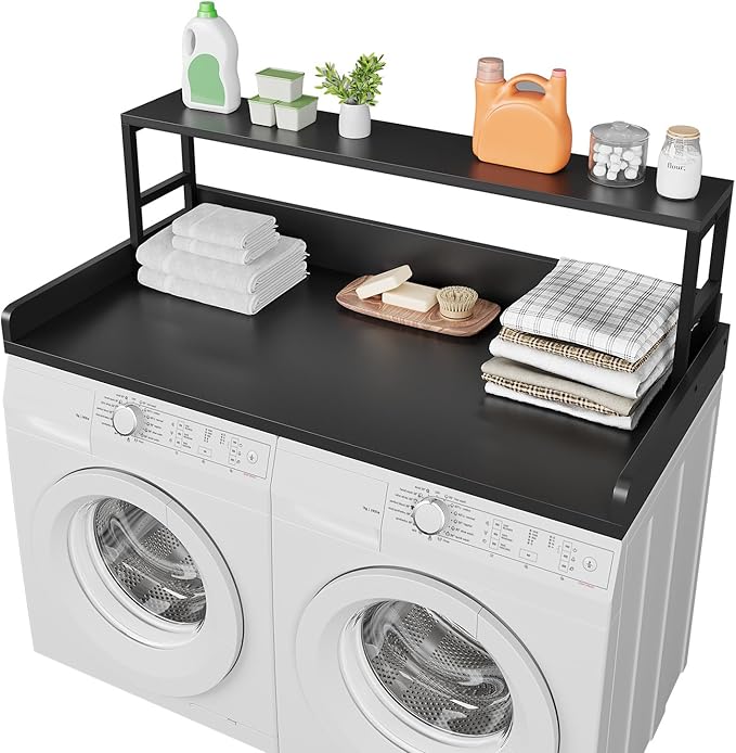 Washer Dryer Countertop with Shelf, 27.5″D x 54″W x 16.7″H, Countertop by Unknown