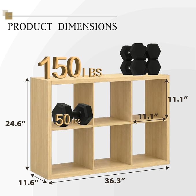 WannabeMyself【2026 Wooden Thick Frame】 6 Cube Storage Organizer - Image 2
