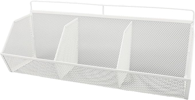 Metal Wire Basket, 3 Grids Wall Hanging Baskets, Wall Mount Slanted Opening - Image 9