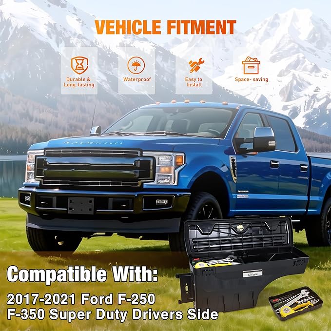 Nilight Truck Bed Tool Box Left Drivers Side Truck Tool Box Fit - Image 3