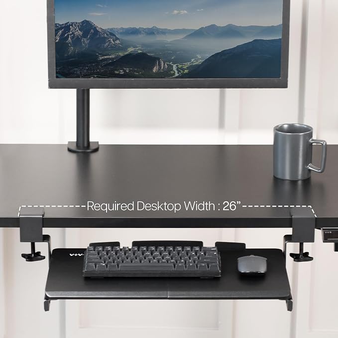 VIVO Small Keyboard Tray, Under Desk Pull Out - Image 5