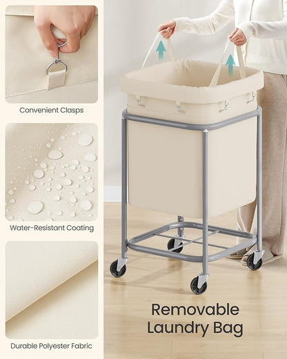 SONGMICS Laundry Basket, Rolling Steel Frame - Image 7