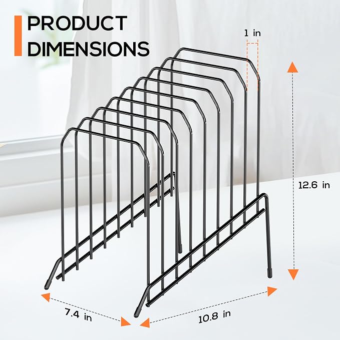 Incline Sorter Desk File Organizer, Metal Desk Magazine Folder Holder - Image 4