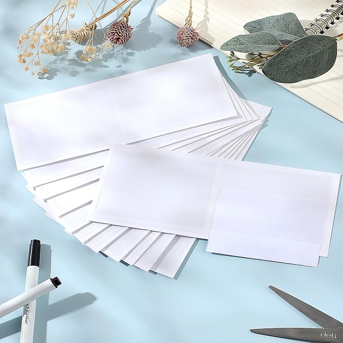 50 Pack Clear Adhesive Pockets Self Adhesive Index Card Pockets - Image 7