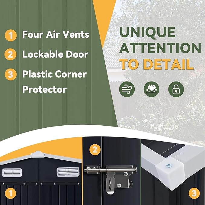 Aoxun 10 x 12FT Outdoor Storage Shed - Image 6