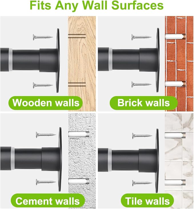 Closet Rod for Hanging Clothes, 54 to 64 Inches Adjustable Heavy Duty Closet Rod - Image 9