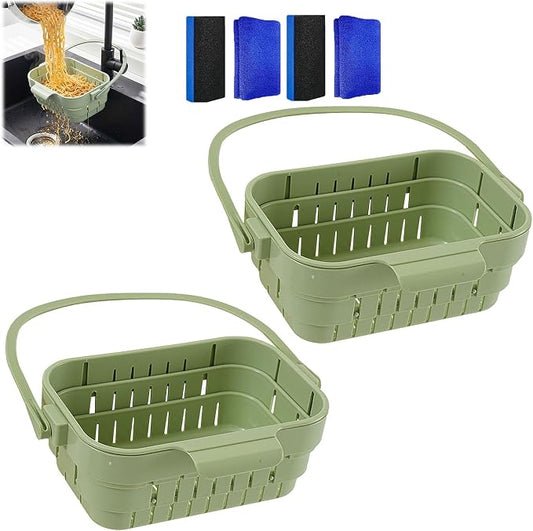 Foldable Hanging Kitchen Sink Drain Basket, 2-in-1 Foldable Sink Colander by Unknown