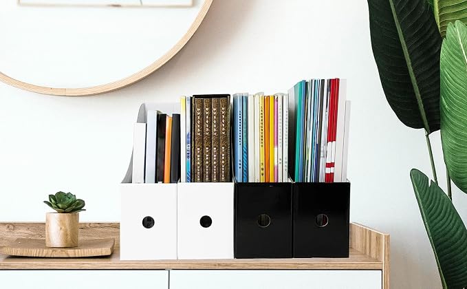 Limitliho 24 Pack White&Black Cardboard Magazine Holder - Image 5