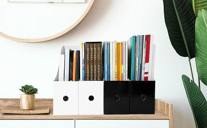 Limitliho 24 Pack White&Black Cardboard Magazine Holder - Image 5