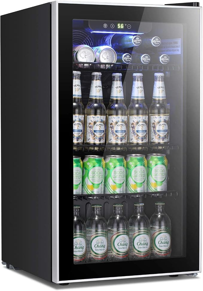 Antarctic Star Beverage Refrigerator Cooler -120 Can Mini Fridge Glass Door by AntarcticStar