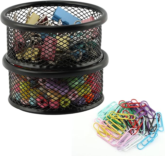 Paper Clip Holder With 50PCS Colored paper clips, 2/4PCS Stackable PaperClip - Image 8