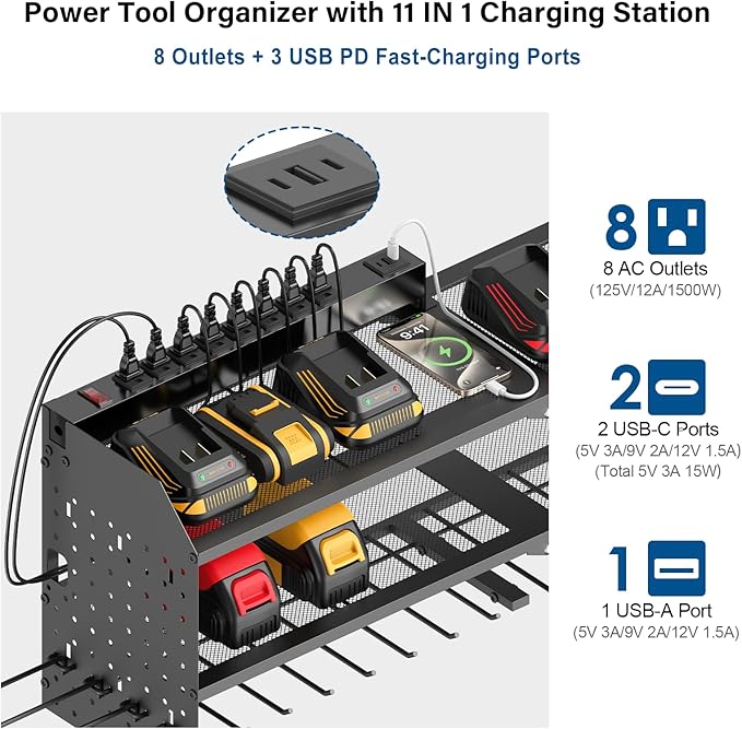 JUNNUJ Large Power Tool Organizer Wall Mount - Image 2