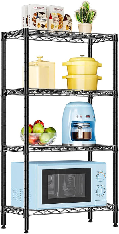 IZEUK 4 Tier Steel Storage Shelves, Heavy Duty Metal Shelf Wire Shelving Rack by IZEUK