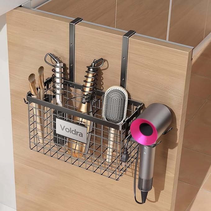 Voldra Hair Dryer Holder Cabinet Door, Adhesive Hair Tool Organizer Wall Mount by VOLDRA