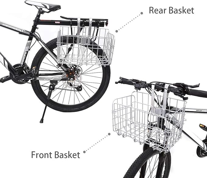 HOMEE Folding Rear Bike Basket Wire Mesh Fold-Up Detachable Front Bag Rear | - Image 4