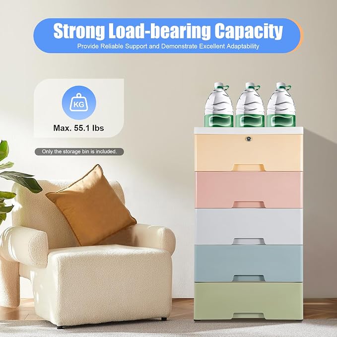 5-Tier Plastic Storage Cabinet - Image 7