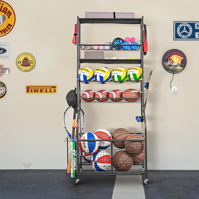 Mythinglogic Sports Equipment Garage Organizer, Garage Ball Storage - Image 7