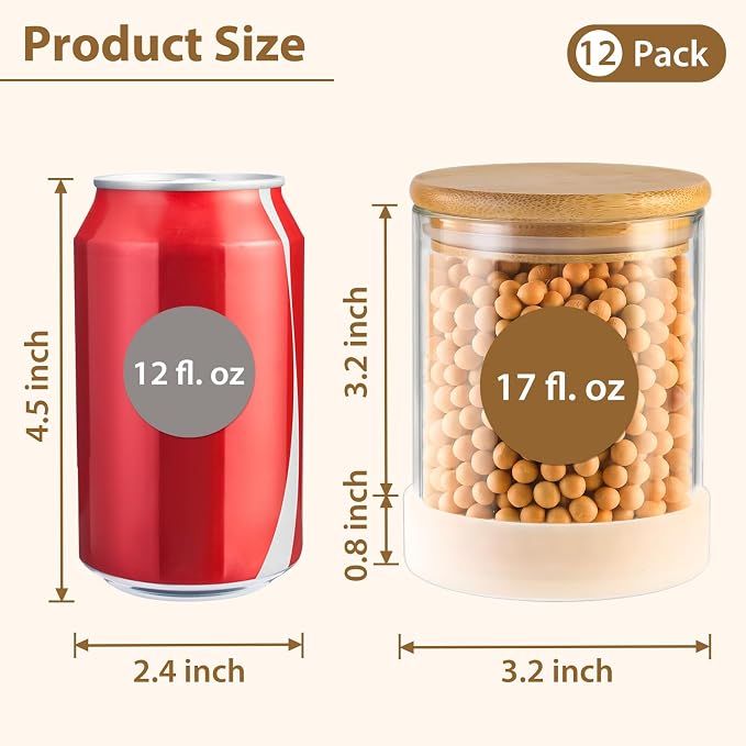 TBWIND 17oz Round Glass Storage Containers - Image 3