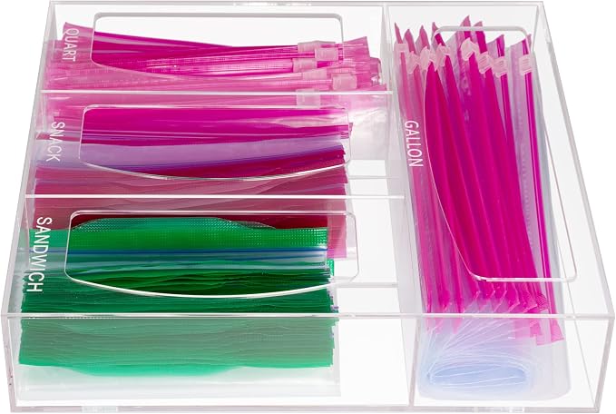 Acrylic Bag Storage Organizer for Kitchen Drawer, Food Storage Bag Organizer - Image 3