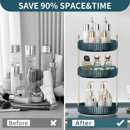 360 Rotating Makeup Organizer for Vanity, Bathroom Countertop Organizer - Image 3