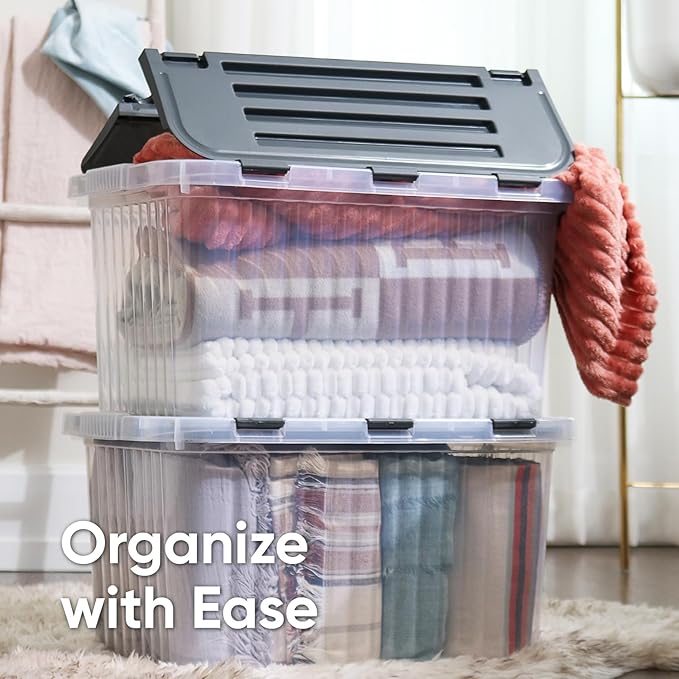 Superio Storage Bins with Lids- Clear Boxes - Image 5