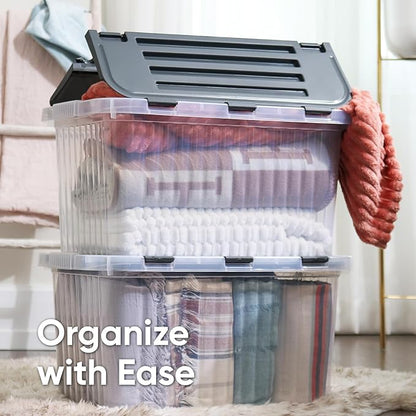 Superio Storage Bins with Lids- Clear Boxes - Image 5